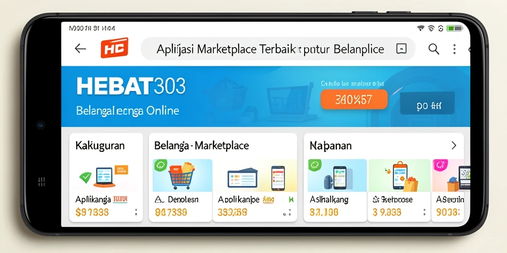 Antarmuka utama HEBAT303 menampilkan berbagai pilihan produk Marketplace.