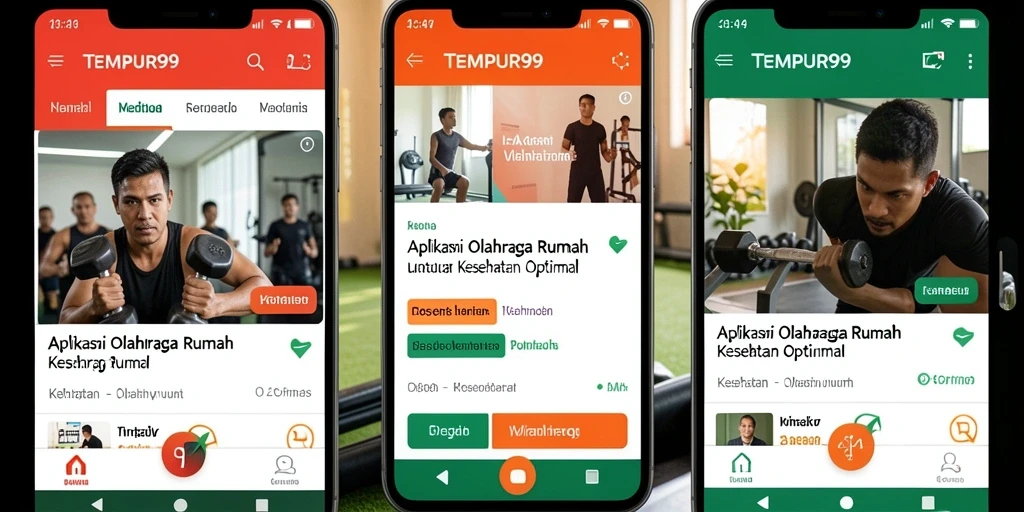Antarmuka TEMPUR99 menampilkan berbagai pilihan latihan yang menarik.