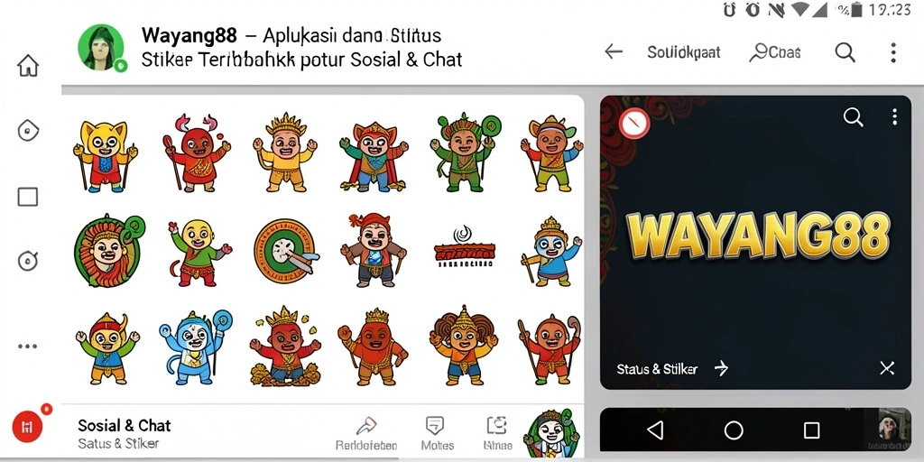 Antarmuka aplikasi WAYANG88 yang penuh warna dan menarik.