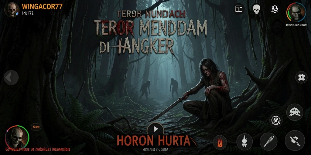 Screenshot WINGACOR77 menampilkan suasana hutan yang mencekam.