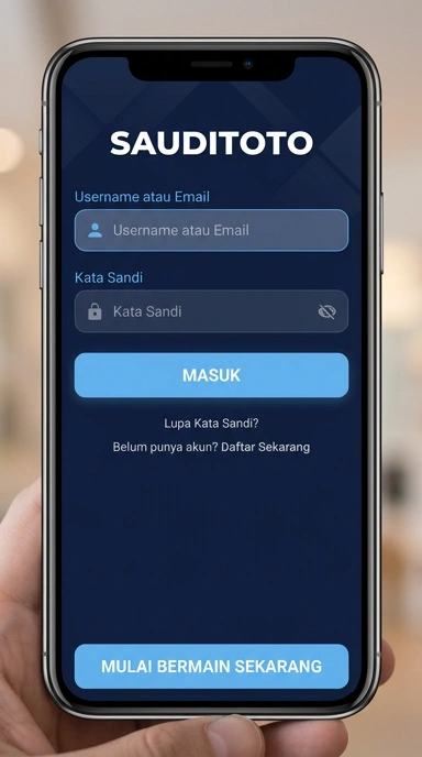Tampilan halaman login sauditoto